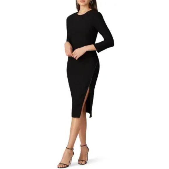 Likely Black Nika Sheath Dress Zipper Detail Women's Size 6 - Picture 1 of 12